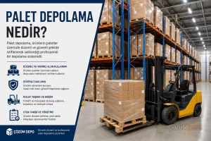 Palet depolama nedir sorusu için raf sistemli güvenli depo alanı