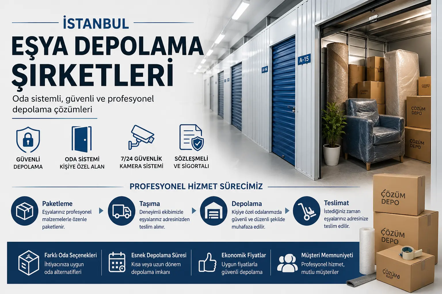 eşya depolama şirketleri için oda sistemli güvenli depolama hizmeti görseli