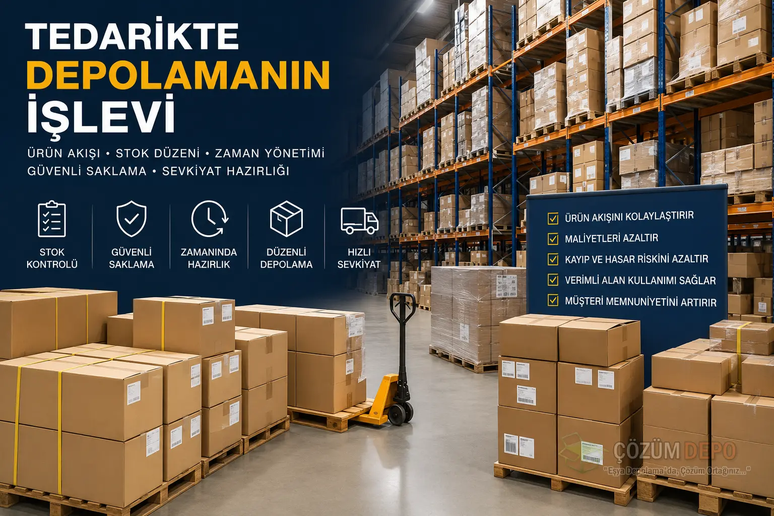 Tedarikte Depolamanın İşlevi için düzenli ticari ürün ve kargo depolama alanı