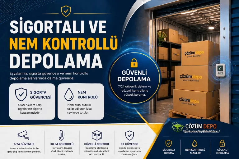 Eşya Depolama Çözüm Depo sigortalı ve nem kontrollü eşya depolama hizmeti