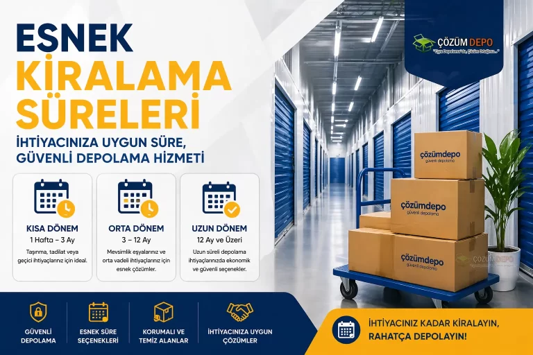 Eşya Depolama Çözüm Depo esnek kiralama süreleri ve eşya depolama seçenekleri