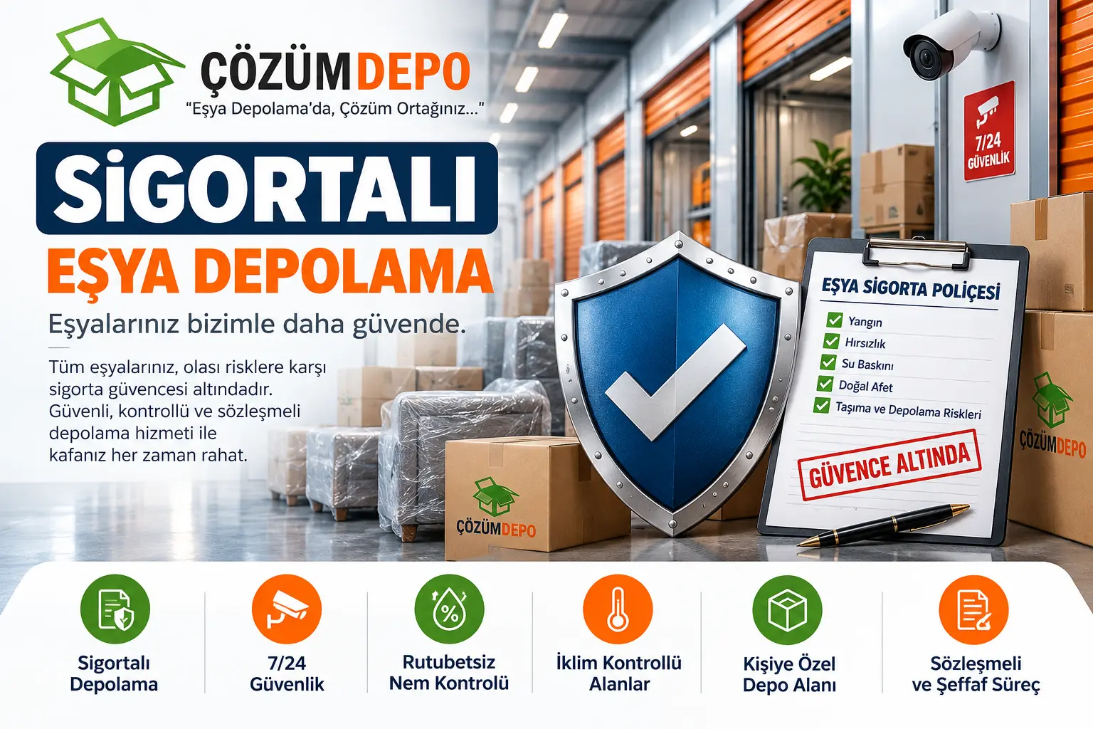 Sigortalı eşya depolama hizmeti ve güvenli depo alanı